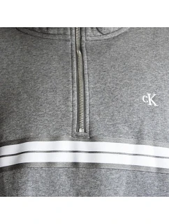 Zip Fleece Hoodie Logo Tape Grey Heather mikina model 22179282 pánské - Calvin Klein