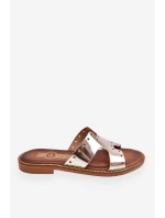 model 21617412 Dámské žabky s ozdobnými výřezy Zlaté - Zazoo