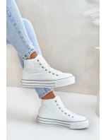 Zateplené dámské tenisky na platformě model 21675260 bílé - Big Star Shoes