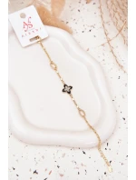 Náramek s čtyřlístkem chirurgická ocel zlatá Náramek s čtyřlístkem chirurgická ocel zlatá