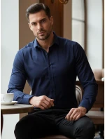 Pánska elegantná tmavomodrá košeľa FashionStreet DX2477