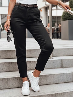 Spodnie damskie slim fit z paskiem czarne model 22278455 - FashionStreet