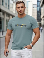 Pánské bavlněné tričko se streetwearovým potiskem petrol FashionStreet NX0145R