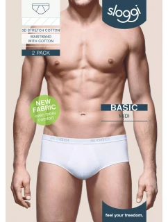 Pánske nohavičky Basic Midi 2P - WHITE - biela 0003 - SLOGGI