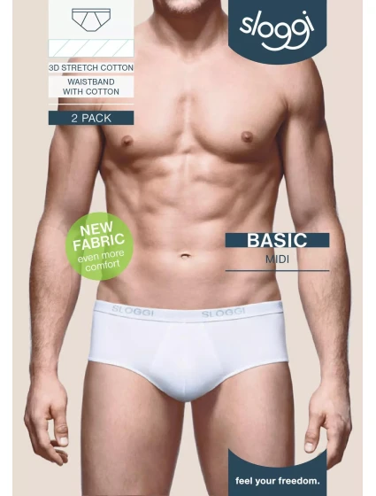 sloggi men Basic Midi 2P - WHITE - SLOGGI WHITE - SLOGGI