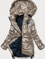 Béžová dámska bunda s odopínacou kapucňou (B8086-101)