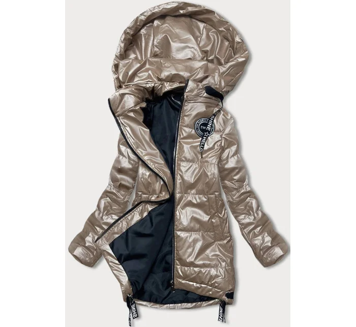 Béžová dámská bunda s odepínací kapucí model 17647888 - S'WEST Béžová dámská bunda s odepínací kapucí model 17647888 - S'WEST