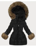 Čierna dámska prechodná prešívaná bunda s kožušinou J Style (5M3357-392) Čierna dámska prechodná prešívaná bunda s kožušinou J Style (5M3357-392)