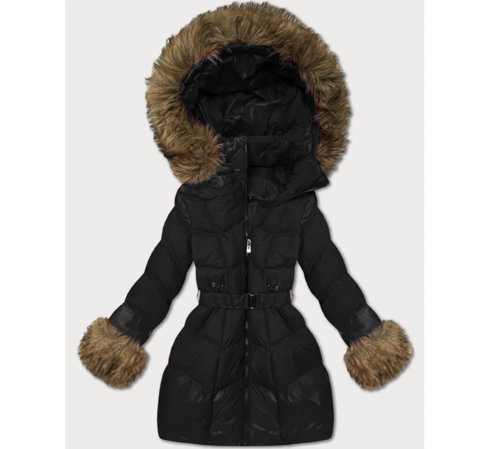 Čierna dámska prechodná prešívaná bunda s kožušinou J Style (5M3357-392) Čierna dámska prechodná prešívaná bunda s kožušinou J Style (5M3357-392)