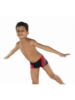 Chlapčenské plavky 034 čierno-červeno-šedé