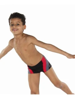 Chlapčenské plavky 034 čierno-červeno-šedé