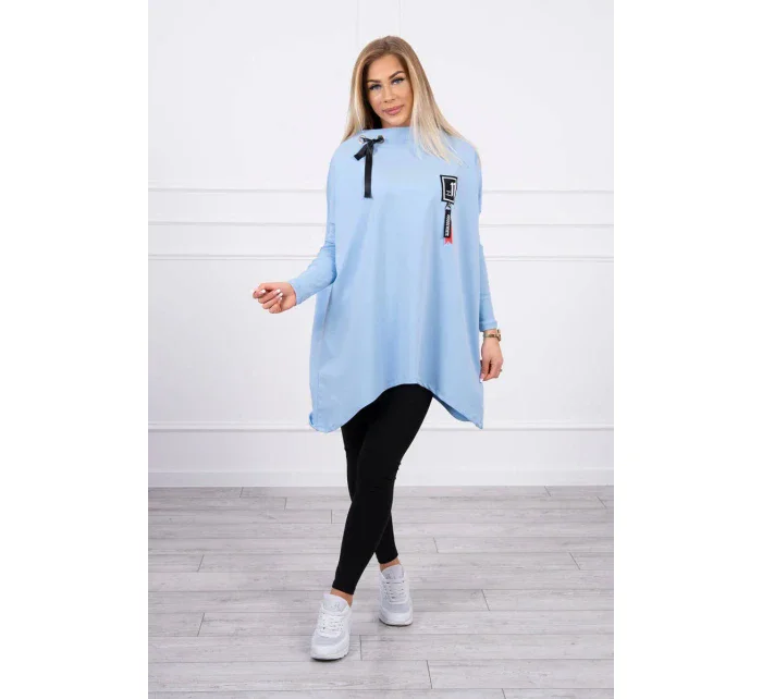 Oversize mikina s asymetrickými boky modrá Oversize mikina s asymetrickými boky modrá