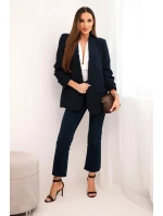 Bunda s chlopňou elegantná tmavomodrá