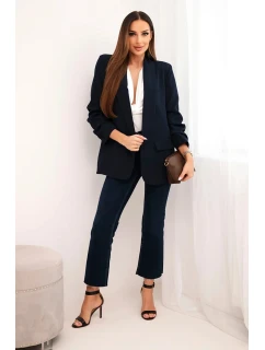 Bunda s chlopňou elegantná tmavomodrá