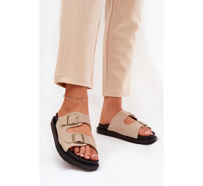 Dámské Sandály Na Platformě S Přezkami Béžové model 21688711 - Boto