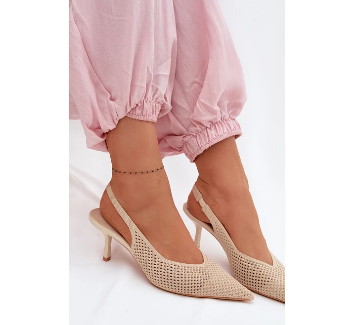 Dámské sandály z na podpatku Béžové model 22103173 - Boto