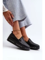 Dámske kožené topánky na platforme S.Barski Black Dámske kožené topánky na platforme S.Barski Black