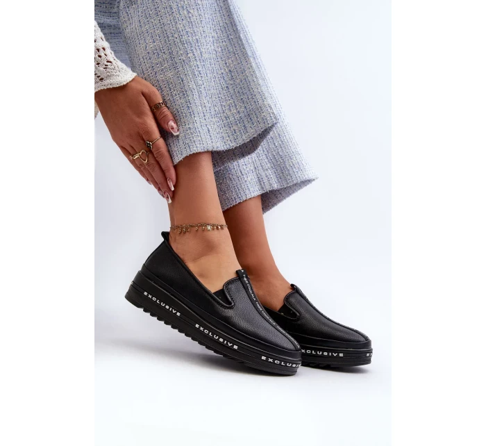 Dámske kožené topánky na platforme S.Barski Black Dámske kožené topánky na platforme S.Barski Black