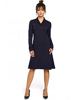 Dámske šaty B044 Tmavomodrá - BeWear