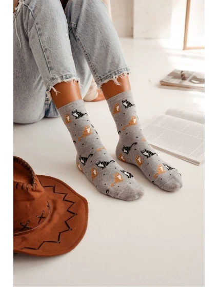Dámske ponožky Mačky a bodky 0200.171 Dámske ponožky Mačky a bodky 0200.171