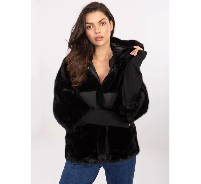 Černá volná bunda z různých materiálů model 21469342 - Factory Price Černá volná bunda z různých materiálů model 21469342 - Factory Price