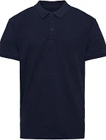 Pure Waste PQM Pánske polo tričko z hrubej bavlny 74.0PQM, jednofarebné, tmavomodré