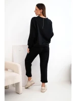 Dámska súprava z viskózy s mikinou a nohavicami butter black Dámska súprava z viskózy s mikinou a nohavicami butter black