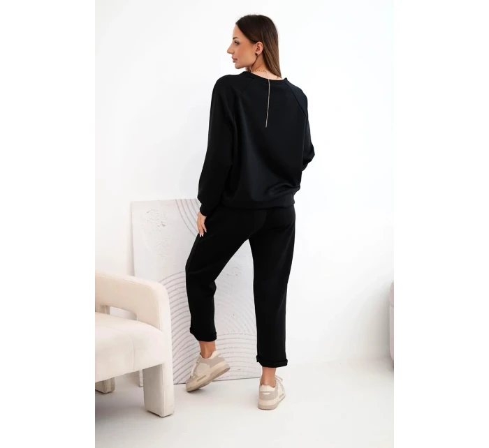 Dámska súprava z viskózy s mikinou a nohavicami butter black Dámska súprava z viskózy s mikinou a nohavicami butter black