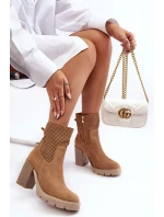 Dámské síťované boty na podpatku Camel Lewski model 21636597 - Boto