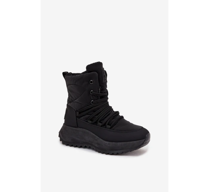 Dámské Sněhule Na Zip Big Star model 21706125 Černé - Big Star Shoes Dámské Sněhule Na Zip Big Star model 21706125 Černé - Big Star Shoes