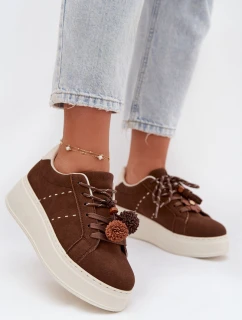 Dámské tenisky na platformě s ozdobnými čokoládové model 21919538 - Boto