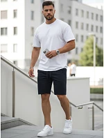 Pánske teplákové šortky so šnúrkami, tmavomodré, FashionStreet SX2584