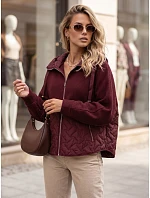 Dámska oversize prechodová bunda s kapucňou, bordová, FashionStreet TY5916 Dámska oversize prechodová bunda s kapucňou, bordová, FashionStreet TY5916