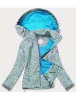 Šedo-svetlo modrá dámska športová bunda typu "softshell" (DW-21605)