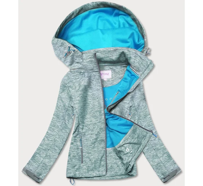 Šedo-svetlo modrá dámska športová bunda typu "softshell" (DW-21605)