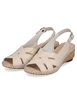 Pohodlné kožené sandále Rieker W RKR682 beige