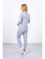 Súprava s gombíkovým výstrihom šedej farby Súprava s gombíkovým výstrihom šedej farby