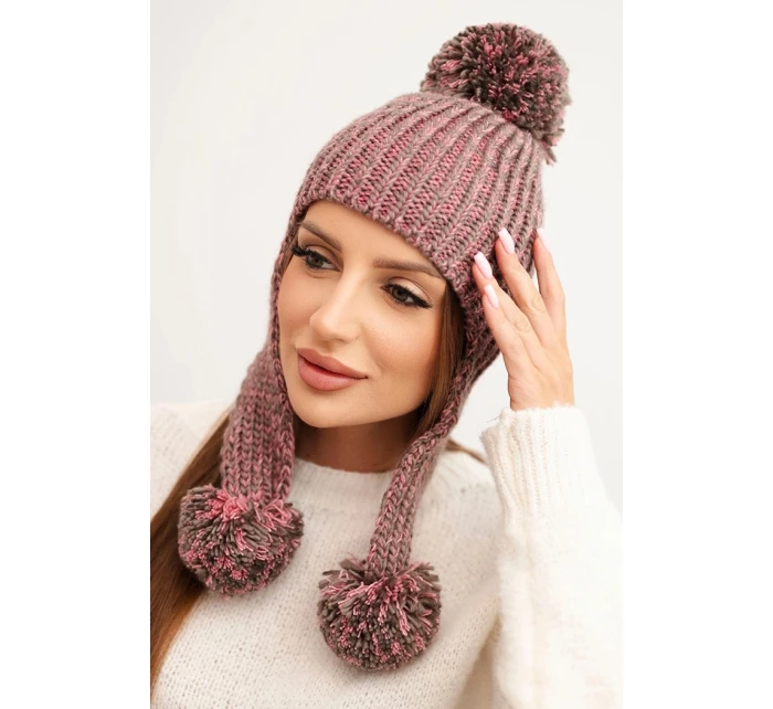 Dámská čepice ušanka Emma K343 pudrově růžová