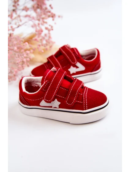 Klasické dětské tenisky se suchým zipem Červené model 21579004 - Boto Klasické dětské tenisky se suchým zipem Červené model 21579004 - Boto