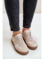 Nízké dámské semišové tenisky béžové model 21679949 - Zazoo Nízké dámské semišové tenisky béžové model 21679949 - Zazoo
