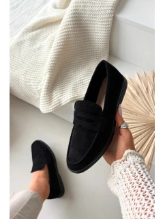 Dámské mokasiny z eko semiše černé model 21900403 - Boto