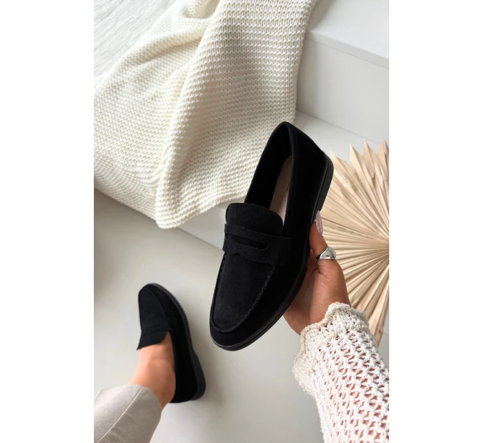 Dámské mokasiny z eko semiše černé model 21900403 - Boto