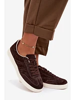 Sneakersy z veluru model 22044835 Čokoládové - VINCEZA