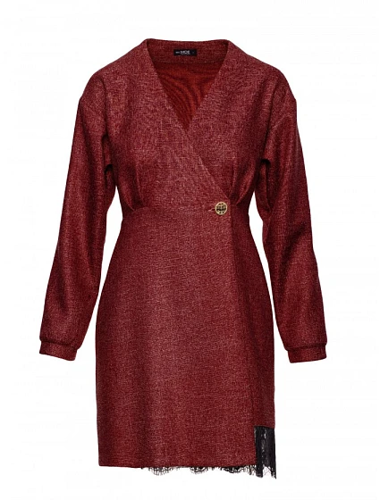 Zavinovací šaty z  bordó model 21295912 - Moe