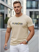 Tshirt męski z nadrukiem beżowy model 22182653 - FashionStreet