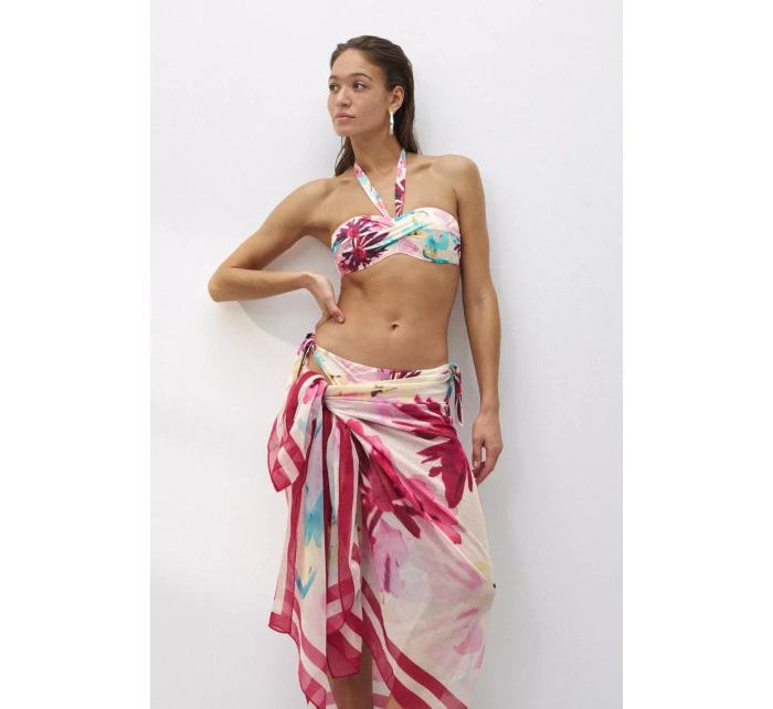 Plážové pareo MyWear - BIELA/RUŽOVÁ - TRIUMPH BIELA/RUŽOVÁ - TRIUMPH