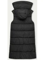 Čierno-khaki dlhá obojstranná dámska vesta (B8159-1)