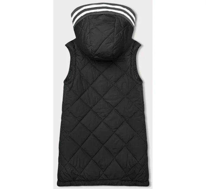 Černá vesta s ozdobnou kapucí model 18942036 - J.STYLE