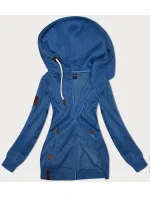 Dámska mikina s rebrovanými manžetami modrá (2306)