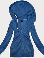 Dámska mikina s rebrovanými manžetami modrá (2306)